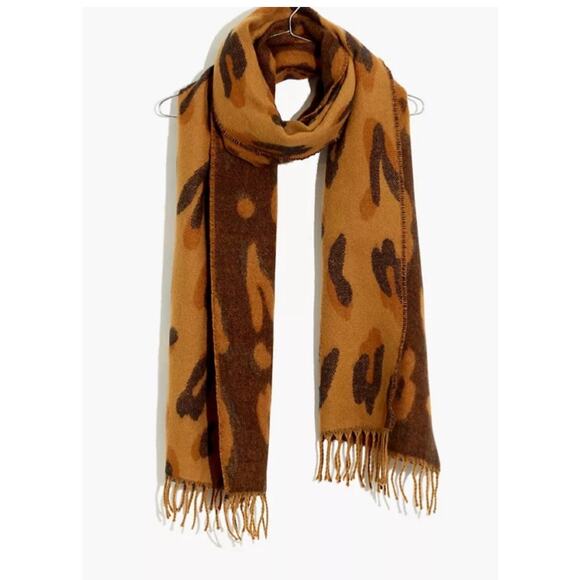 Madewell Large Double Sided Soft Leopard Print Scarf 80x16 - Picture 1 of 5